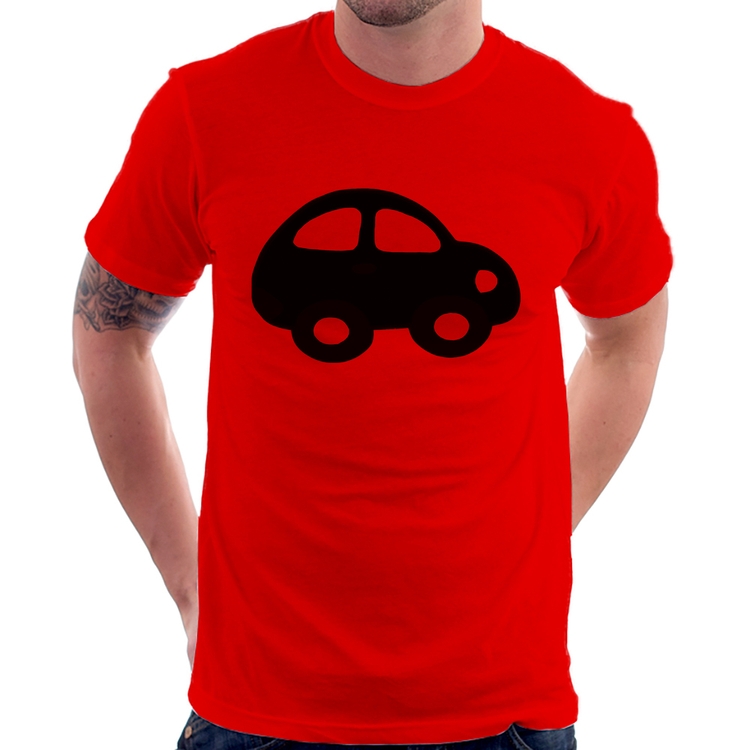 Camiseta Carrinho Azul - Vermelha