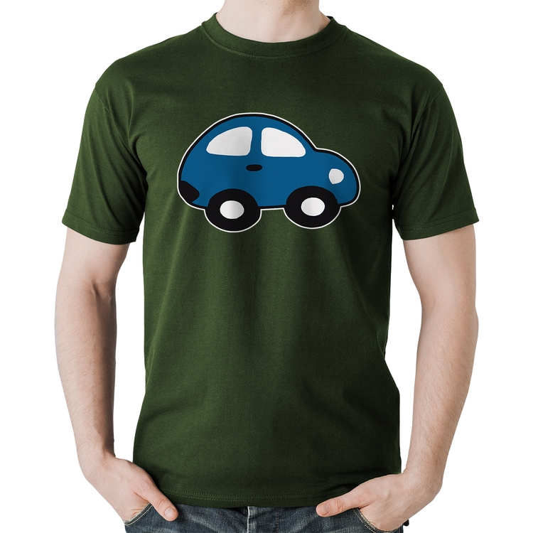 Camiseta Algodão Carrinho Azul - Musgo