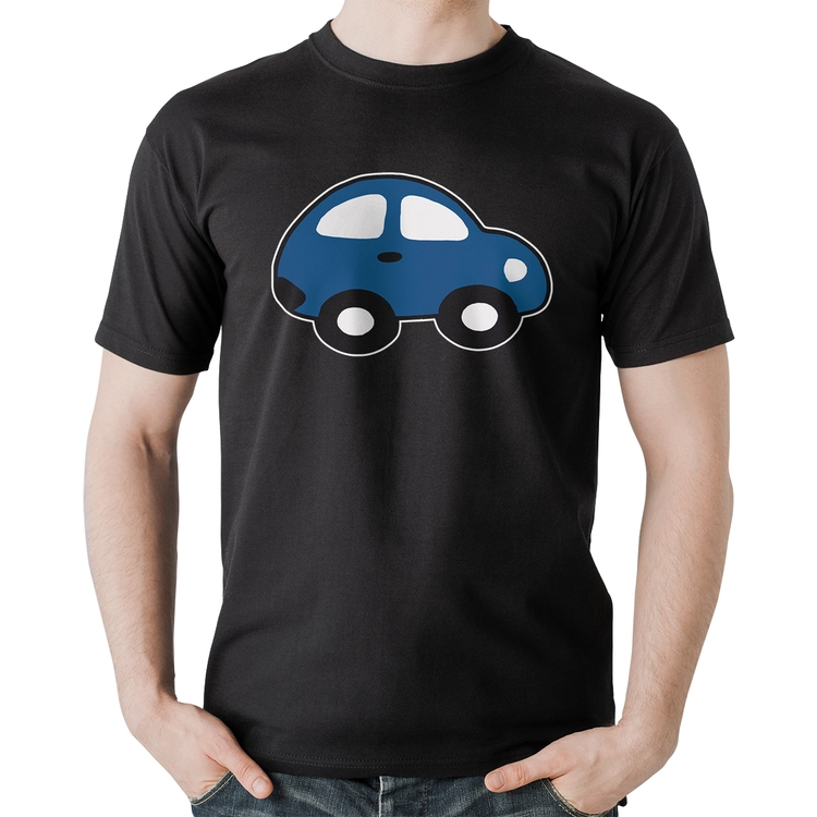 Camiseta Algodão Carrinho Azul