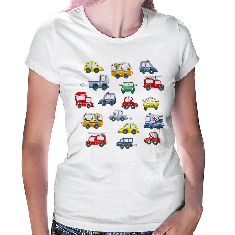 Baby Look Carrinhos Coloridos