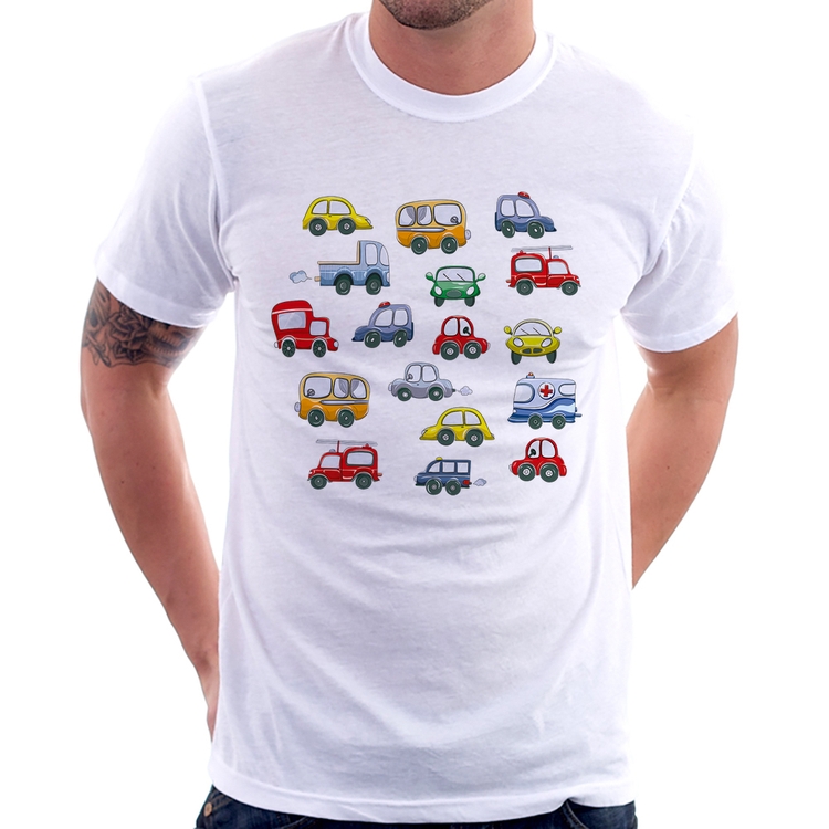 Camiseta Carrinhos Coloridos
