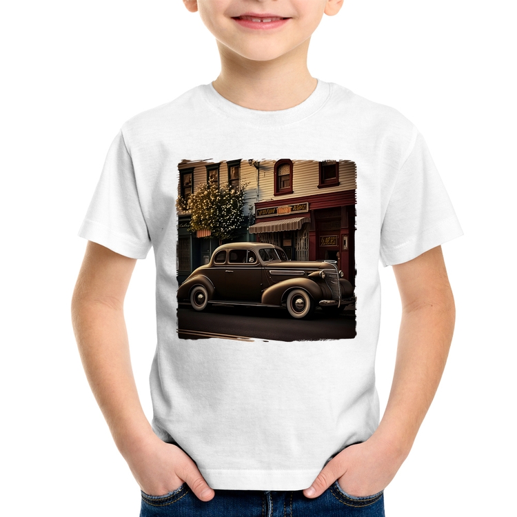 Camiseta Infantil Carro antigo na cidade