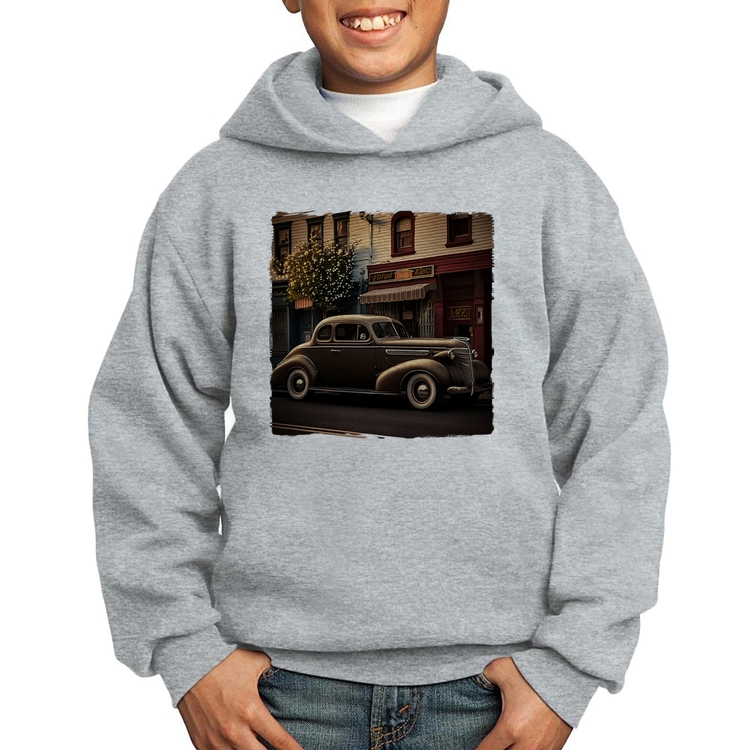 Moletom Infantil Carro antigo na cidade - Cinza