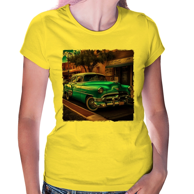 Baby Look Carro clássico azul - Amarela