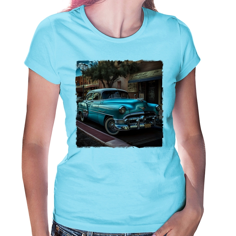 Baby Look Carro clássico azul - Azul Bebê