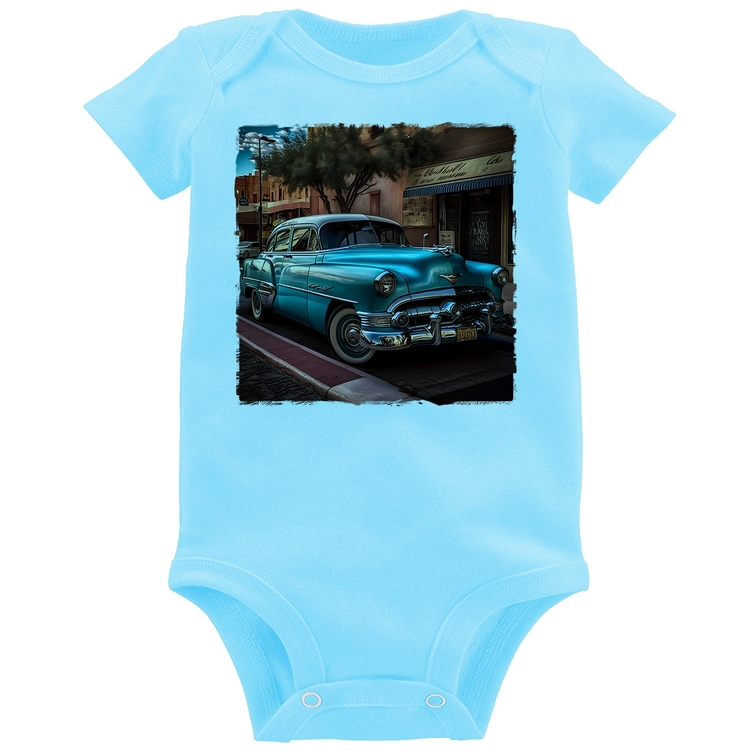 Body Bebê Carro clássico azul - Azul Bebê