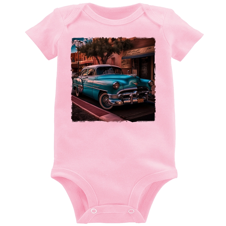 Body Bebê Carro clássico azul - Rosa Bebê