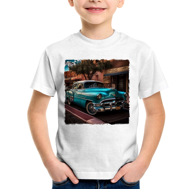 Camiseta Infantil Carro clássico azul