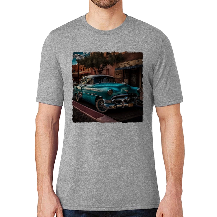 Camiseta Carro clássico azul - Cinza