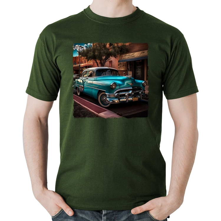 Camiseta Algodão Carro clássico azul - Musgo