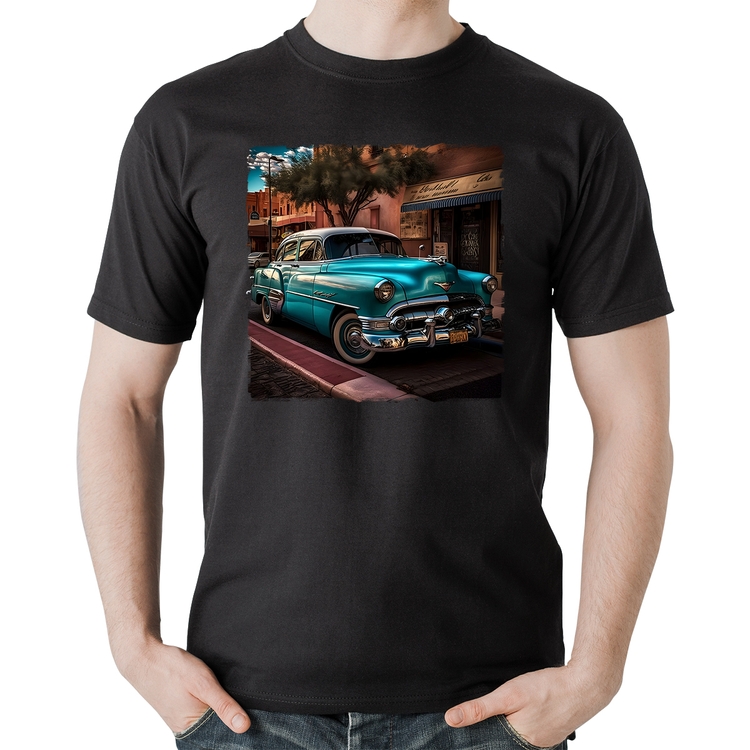 Camiseta Algodão Carro clássico azul