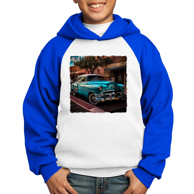 Moletom Infantil Carro clássico azul - Branco/Azul
