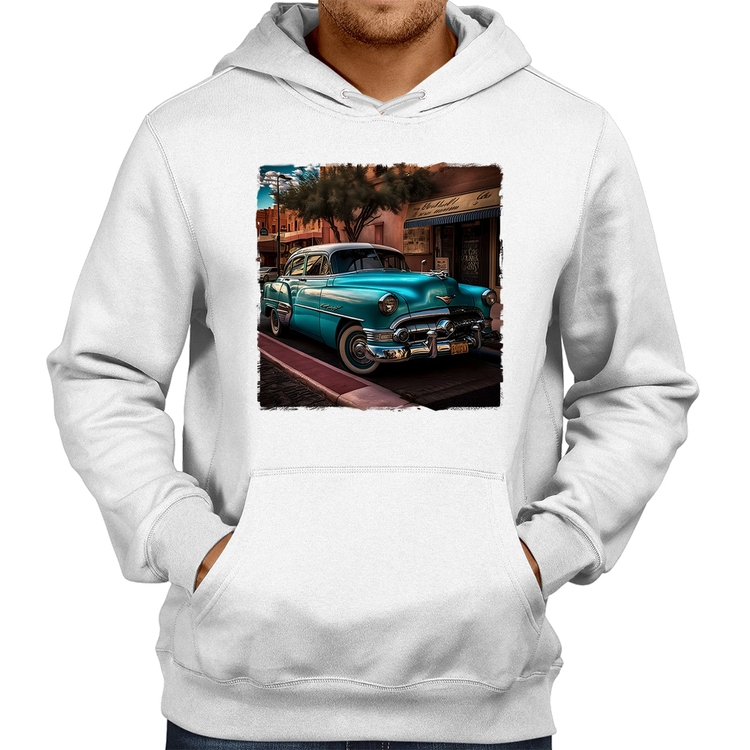 Moletom Carro clássico azul - Branco