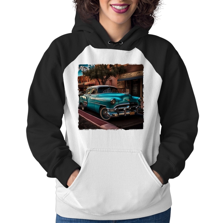 Moletom Feminino Carro clássico azul