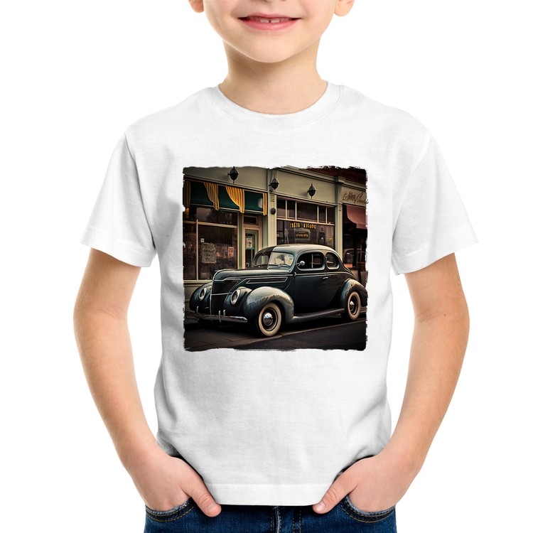 Camiseta Infantil Carro clássico na cidade