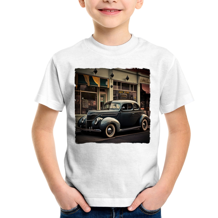 Camiseta Infantil Carro clássico na cidade