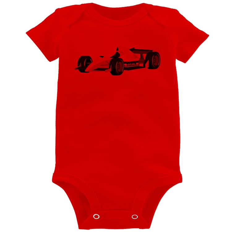 Body Bebê Carro de Corrida - Vermelho