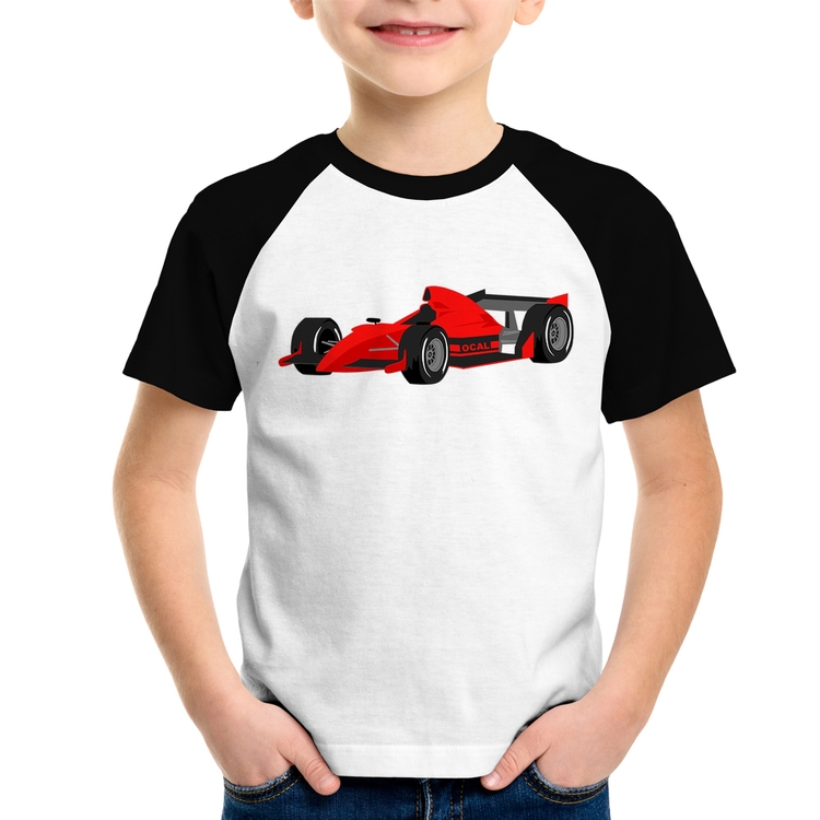 Camiseta Raglan Infantil Carro de Corrida