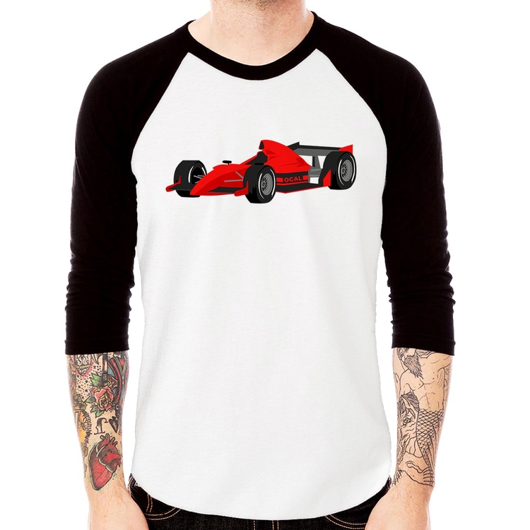 Camiseta Raglan Carro de Corrida Manga 3/4