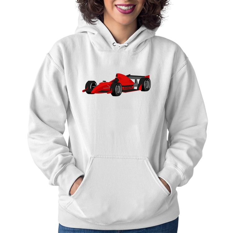 Moletom Feminino Carro de Corrida - Branco