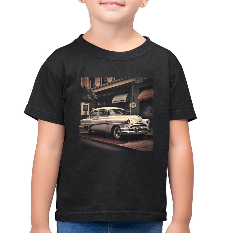 Camiseta Algodão Infantil Carro retrô branco