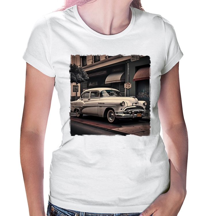 Baby Look Carro retrô branco