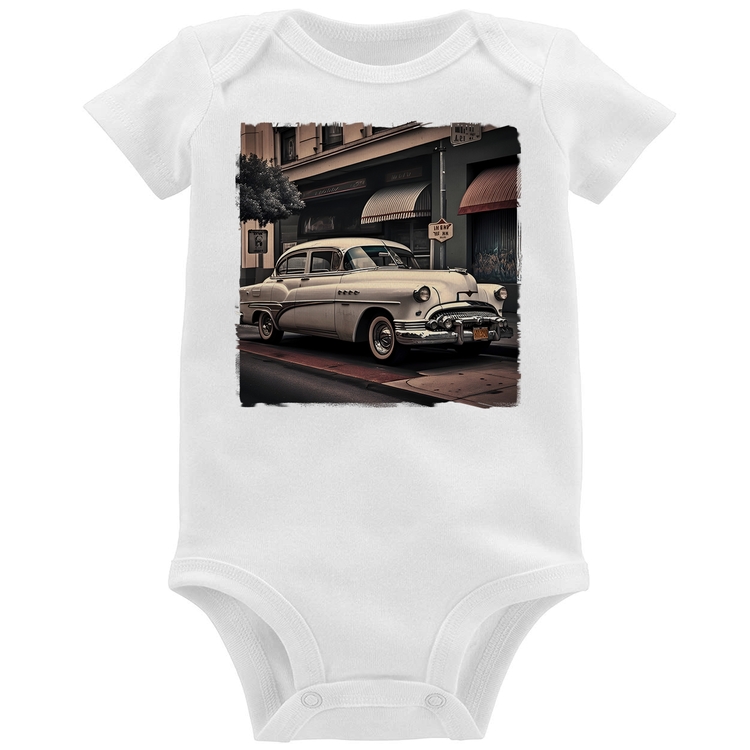 Body Bebê Carro retrô branco