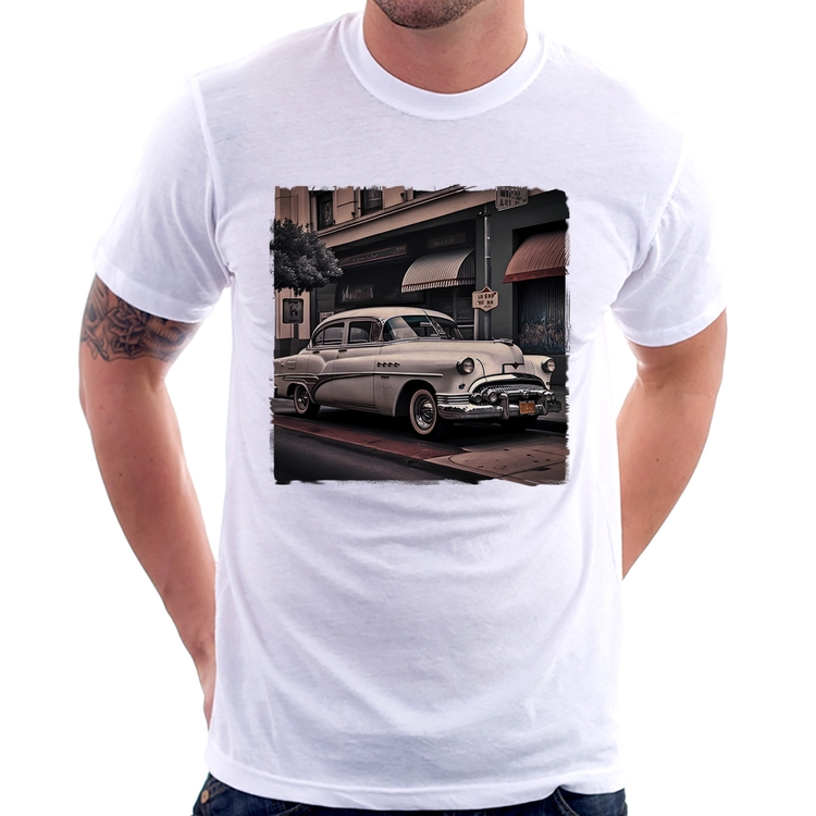 Camiseta Carro retrô branco