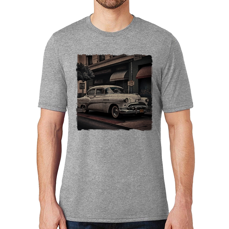 Camiseta Carro retrô branco - Cinza