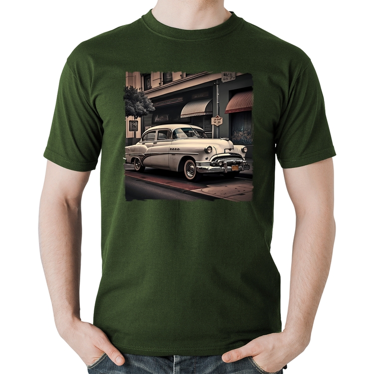 Camiseta Algodão Carro retrô branco - Musgo