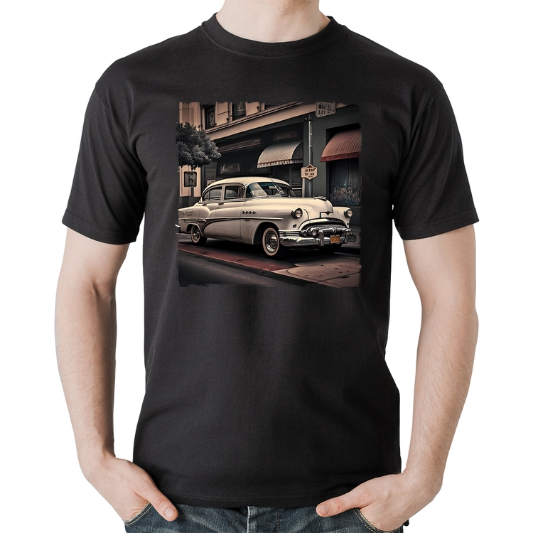 Camiseta Algodão Carro retrô branco