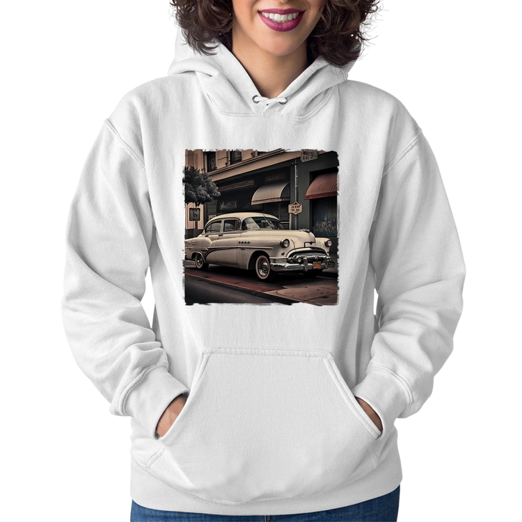 Moletom Feminino Carro retrô branco - Branco