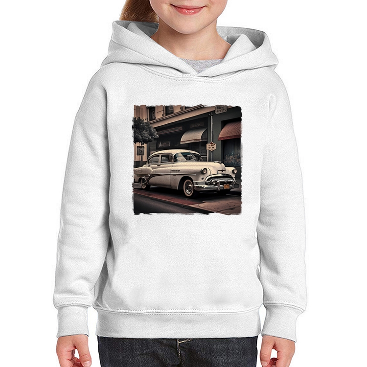 Moletom Infantil Carro retrô branco