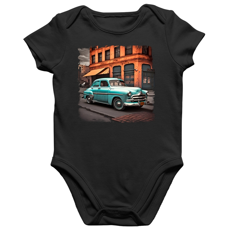 Body Bebê Algodão Carro retrô na cidade