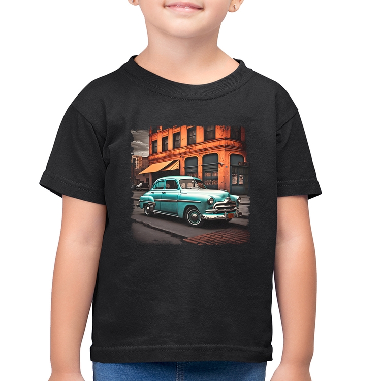 Camiseta Algodão Infantil Carro retrô na cidade