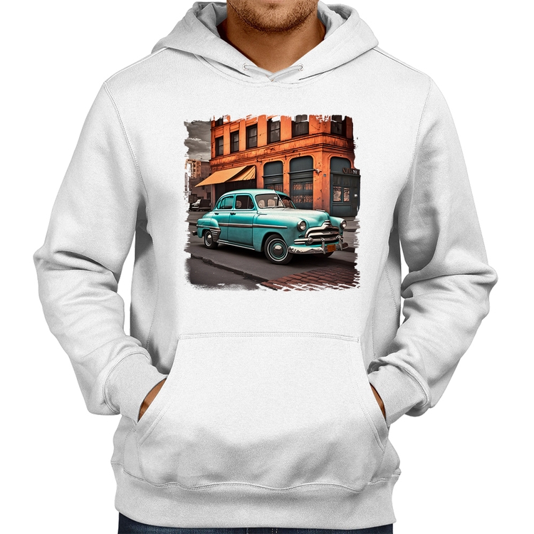 Moletom Carro retrô na cidade - Branco