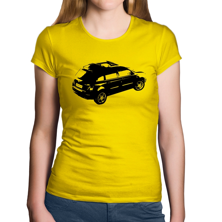 Baby Look Algodão Carro Stilo Blackmotion - Amarela