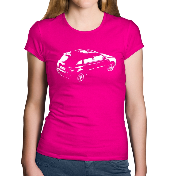 Baby Look Algodão Carro Stilo Blackmotion - Rosa