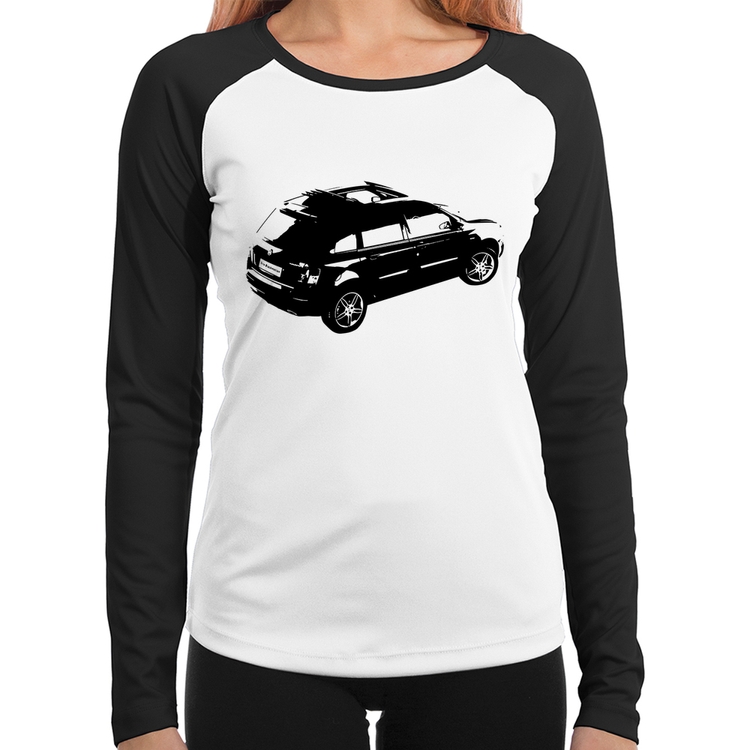 Baby Look Raglan Carro Stilo Blackmotion Manga Longa