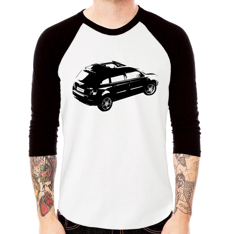 Camiseta Raglan Carro Stilo Blackmotion Manga 3/4