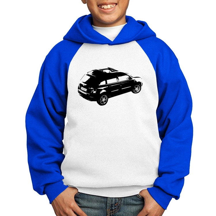 Moletom Infantil Carro Stilo Blackmotion - Branco/Azul