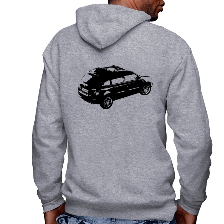 Blusa Moletom Carro Stilo Blackmotion Masculina com Capuz e Zíper - Mescla