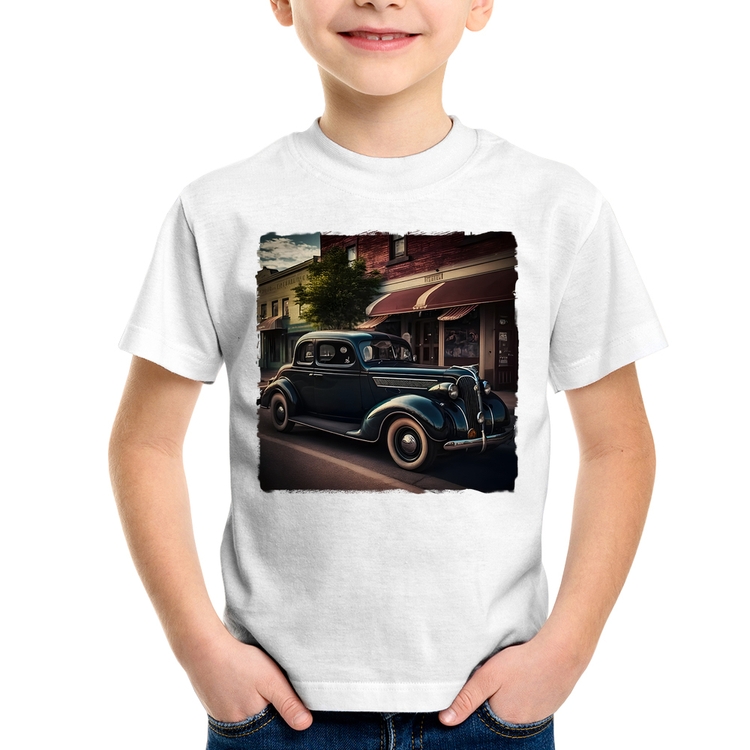 Camiseta Infantil Carro vintage na cidade