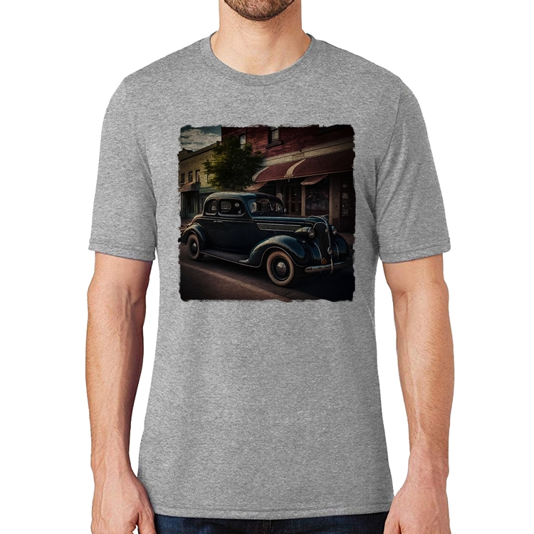 Camiseta Carro vintage na cidade - Cinza