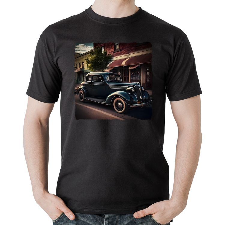 Camiseta Algodão Carro vintage na cidade