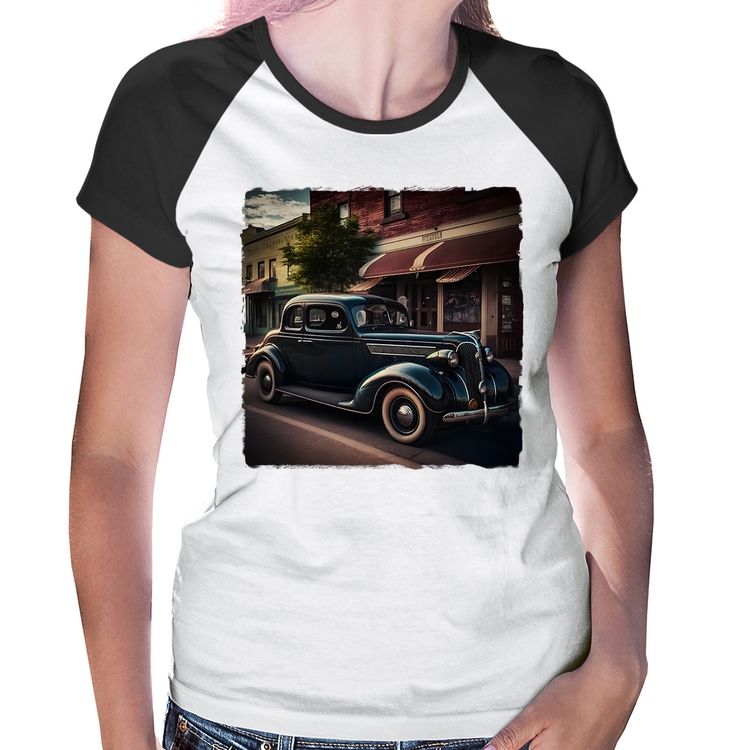 Baby Look Raglan Carro vintage na cidade