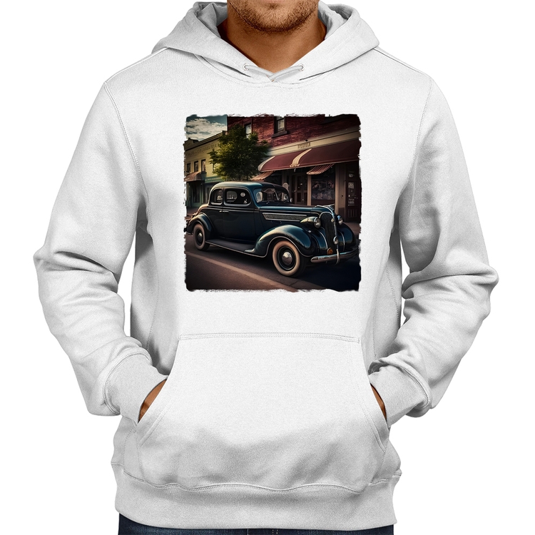 Moletom Carro vintage na cidade - Branco