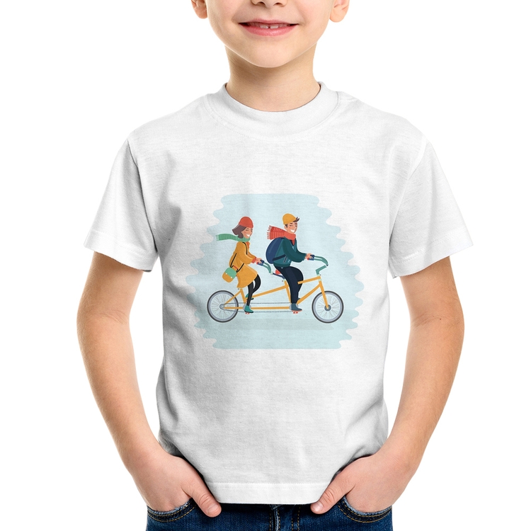 Camiseta Infantil Casal  Bicicleta
