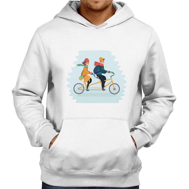 Moletom Casal  Bicicleta - Branco