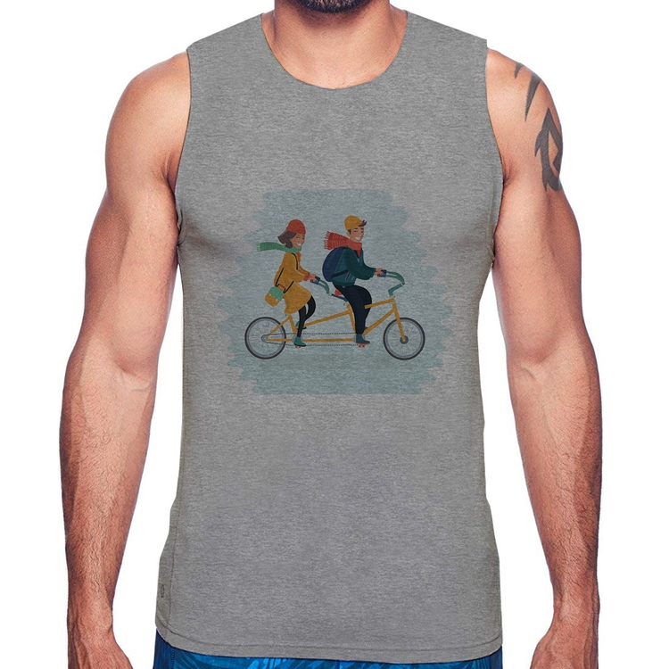 Regata Casal  Bicicleta - Cinza